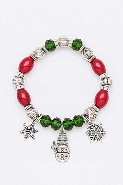 Pack of 12 Decorative Christmas Charm Bracelet Set