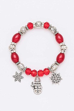 Pack of 12 Decorative Christmas Charm Bracelet Set