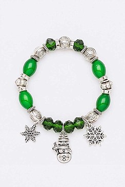 Pack of 12 Decorative Christmas Charm Bracelet Set