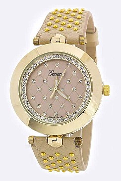 Fashionable Paved Crystals Fashion Watch LA-2491