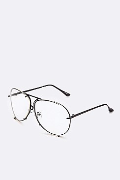 Pack of 12 Aviator Clear Lens Optical Glasses