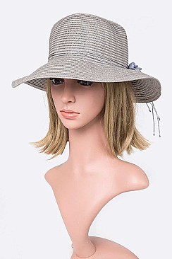 Pack of 12 (pieces) Assorted Flower Accent Straw Sun Hat LABB4167