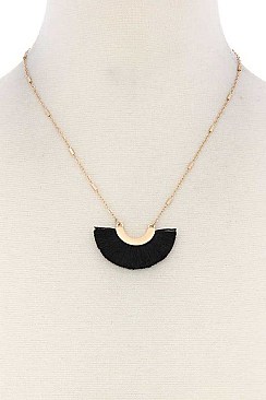 STYLISH FAN TASSELED PENDANT NECKLACE JY-A8N2143