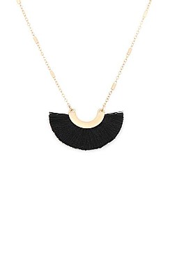 STYLISH FAN TASSELED PENDANT NECKLACE JY-A8N2143