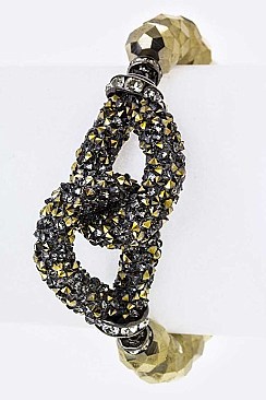 Crystal Hoops Design Stretch Bead Bracelet LA-B4805