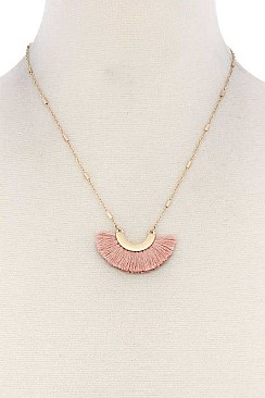 STYLISH FAN TASSELED PENDANT NECKLACE JY-A8N2143