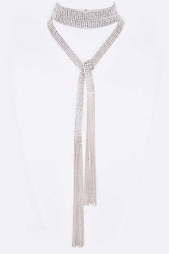 WRAP AROUND RHINESTONE STATEMENT NECKLACE