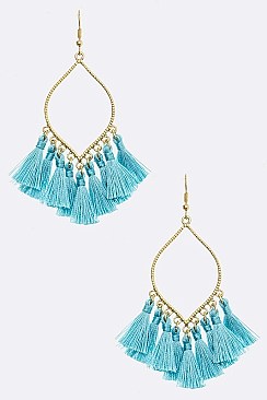LEAF TASSEL EARRINGS