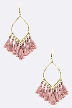 LEAF TASSEL EARRINGS