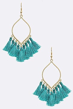 LEAF TASSEL EARRINGS