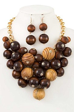 CRYSTAL BALLS BIB NECKLACE SET