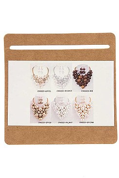 CRYSTAL BALLS BIB NECKLACE SET