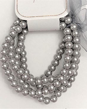 4-LINE SOLIDARITY PEARLS STRETCH BRACELET