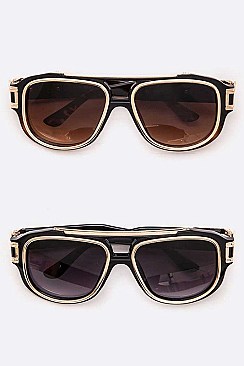 PACK OF 12 ICONIC GOLD TRIM SUNGLASSES SET