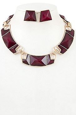 GEO SHAPED LINK NECKLACE SET