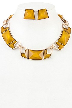 GEO SHAPED LINK NECKLACE SET