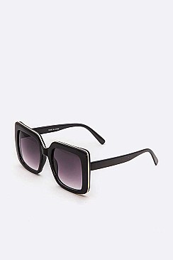 Pack of 12 Oversized Square Fashion Sunglasses Set