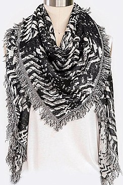 BRUSH STROKE LARGE BLANKET SCARF LA-LOF377