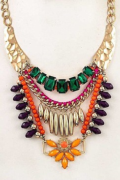 ASSORTED JEWEL BIB NECKLACE SET