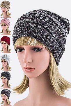 Pack of (12 Pieces) Assorted Colors Mix Knit Beanie LA-HNHT1065