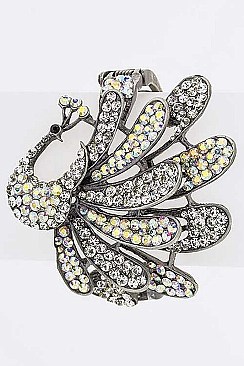 Stylish Crystal Peacock Hinged Bangle LASS2114