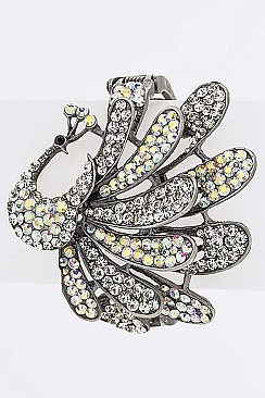 Stylish Crystal Peacock Hinged Bangle LASS2114