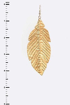 LEATHER CUTOUT DROP EARRING