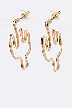 Cactus Hoop Earrings