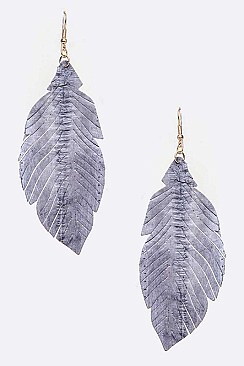 LEATHER CUTOUT DROP EARRING