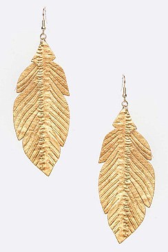 LEATHER CUTOUT DROP EARRING