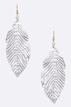 LEATHER CUTOUT DROP EARRING