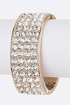 Elegant Crystal Hinged Bangle