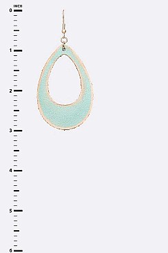 LEATHER TEARDROP CUTOUT EARRING