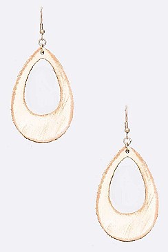 LEATHER TEARDROP CUTOUT EARRING
