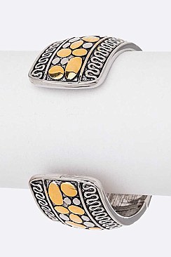Elegant 2 Tone Hinged Bangle