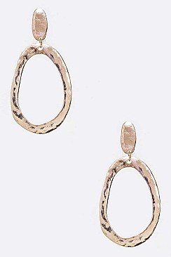 FASHION HAMMERED TEXTURE METAL EARRING