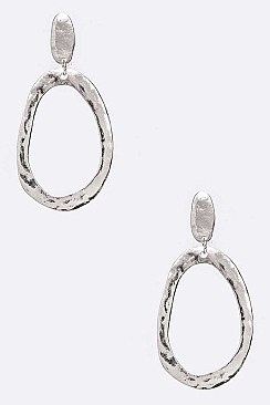 FASHION HAMMERED TEXTURE METAL EARRING