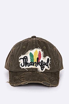 Thankful Embroidery Cotton Cap LA-T13THK05