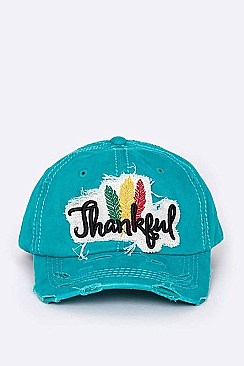 Thankful Embroidery Cotton Cap LA-T13THK05