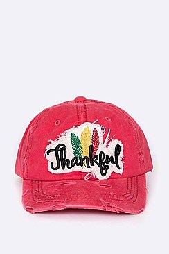 Thankful Embroidery Cotton Cap LA-T13THK05