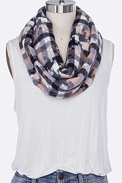 Pack of 12 Trendy Mix Plaid Infinity Scarf Set