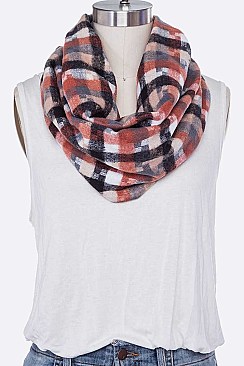 Pack of 12 Trendy Mix Plaid Infinity Scarf Set
