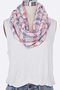 Pack of 12 Trendy Mix Plaid Infinity Scarf Set