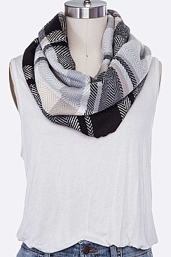 Pack of 12 Fashion Plaid Infinity Scarf Set