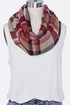 Pack of 12 Fashion Plaid Infinity Scarf Set
