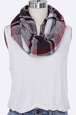 Pack of 12 Fashion Plaid Infinity Scarf Set