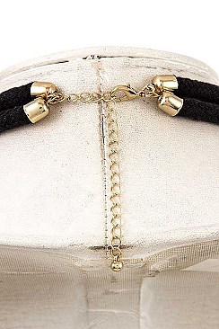 ROPE & FRINGE METAL PENDANT NECKLACE SET