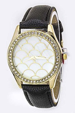 Trendy Scale Textured Case Fashion Watch LA 05-2558