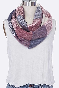 Pack of 12 Stylish Mix Color Infinity Scarf Set