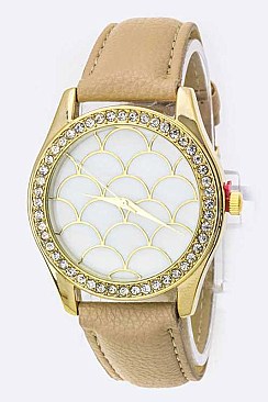 Trendy Scale Textured Case Fashion Watch LA 05-2558